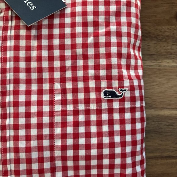 Vineyard Vines Classic Fit Tucker Button Down Shirt Gingham Red Men’s Large NEW - Picture 2 of 14